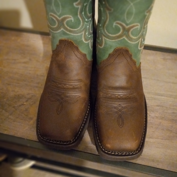 COWBOY TURQUOISE PRINT JUSTIN BOOTS - Picture 3 of 10